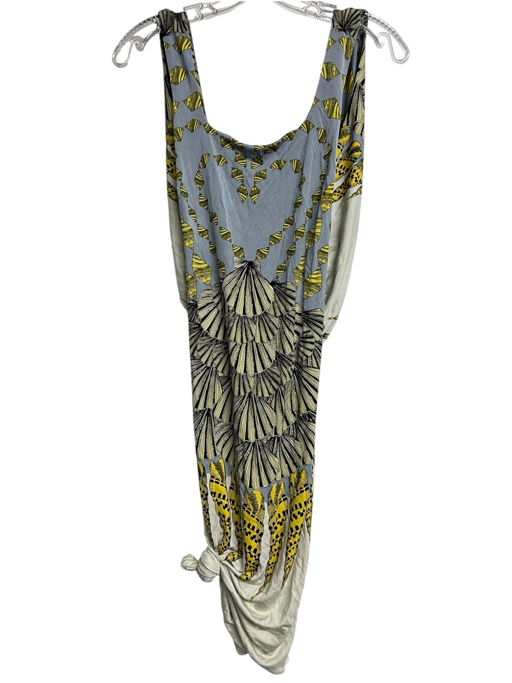 Mara Hoffman Sleeveless Seashell 100% Silk Open Draped Back Going Out Dress